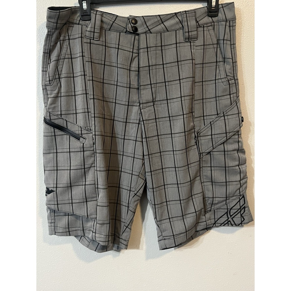 Fly Racing Shorts Premium Men's Size 34 Gray With Black Striping